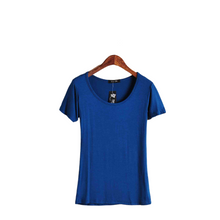 Load image into Gallery viewer, Women's summer solid colors scoop neck short sleeve Modal blouses T-shirt
