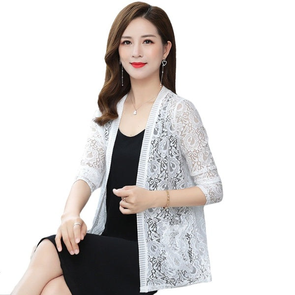 Women's Lace Cardigan Floral Crochet Sheer Cover Ups  Open front