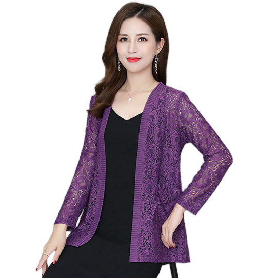 Women's Lace Cardigan Floral Crochet Sheer Cover Ups  Open front