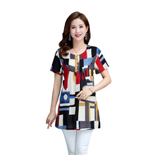 Load image into Gallery viewer, Women's Casual scoop neck Short Sleeve Tunic Tops Loose Fit Pleated summer  Blouse
