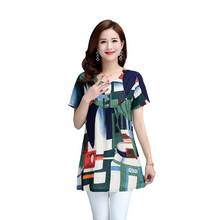 Load image into Gallery viewer, Women's Casual scoop neck Short Sleeve Tunic Tops Loose Fit Pleated summer  Blouse
