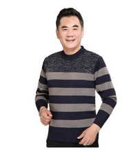 Charger l'image dans la galerie, Pull à manches longues à col rond et à rayures pour hommes 
