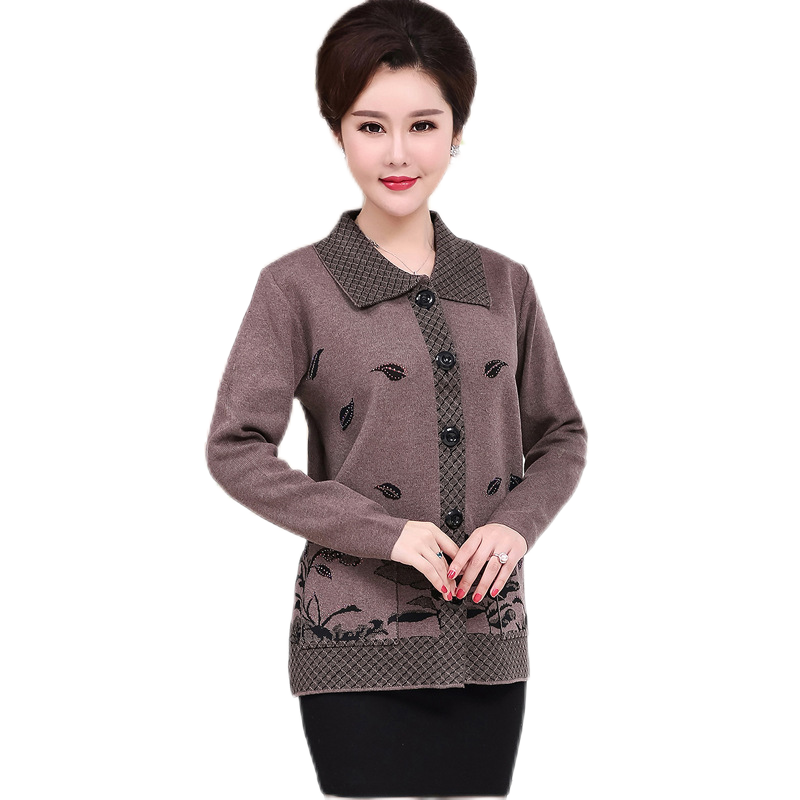 Women's lapel open front button down  Cardigan knitted lotus leaf jacket with pockets