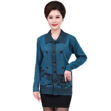 Load image into Gallery viewer, Women's lapel open front button down  Cardigan knitted lotus leaf jacket with pockets
