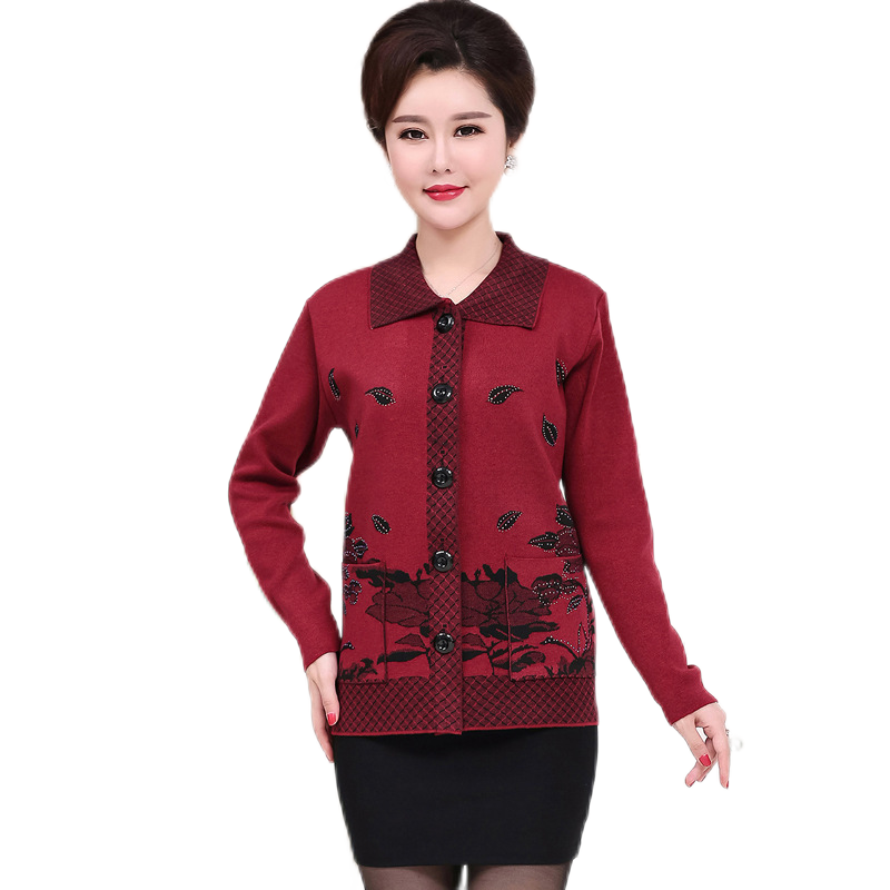 Women's lapel open front button down  Cardigan knitted lotus leaf jacket with pockets