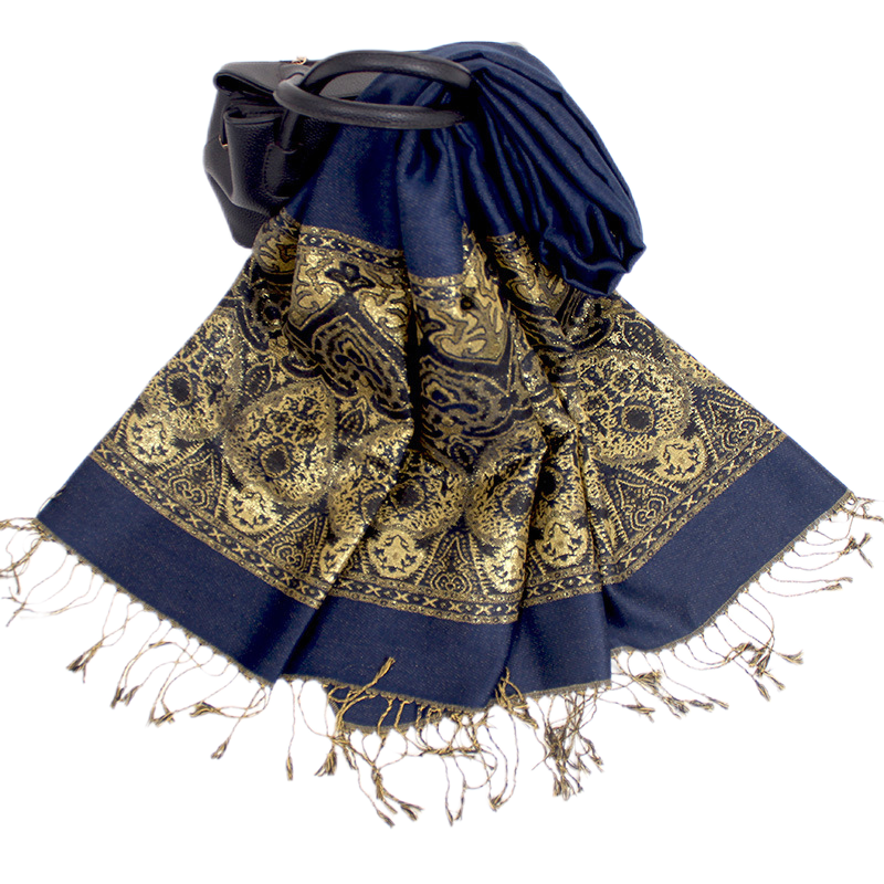 Women's warm pashmina paisley pattern Shawl Wrap Scarf stole  w/Fringe