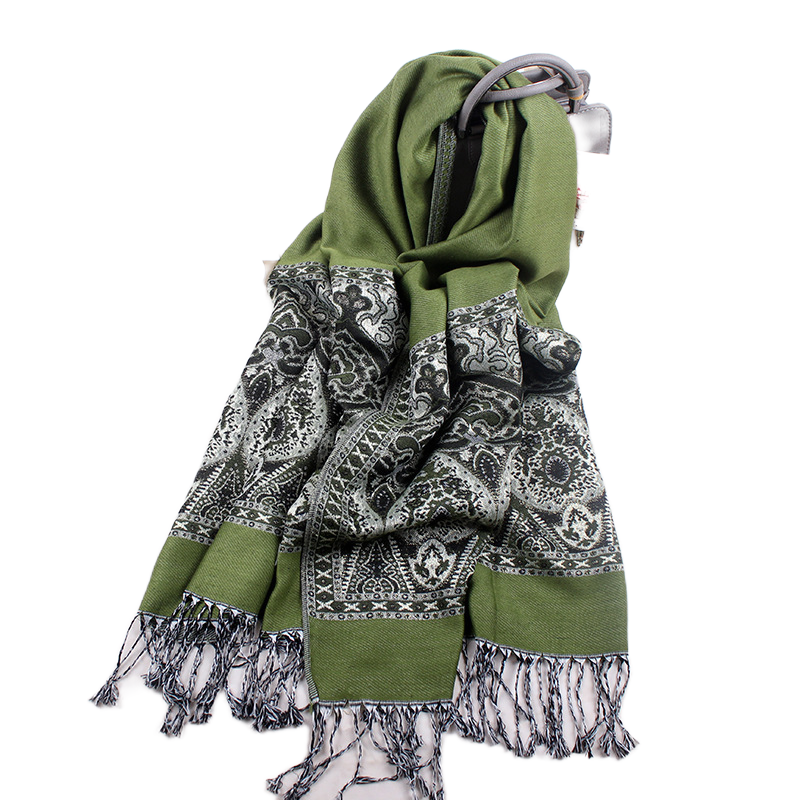 Women's warm pashmina paisley pattern Shawl Wrap Scarf w/Fringe