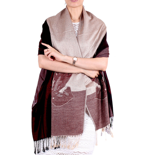 Soft Cotton Floral Scarf with Tassels – Lightweight & Comfortable Everyday Wrap