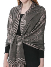 Load image into Gallery viewer, Women's Cashmere Feel Winter Scarf 2 Tone Large Pashmina Shawls and Wraps
