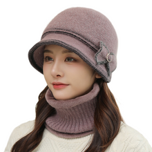 Load image into Gallery viewer, Winter knitting bucket  hats fuzzy fleece warm casual fisherman's cap with Bow-Tie
