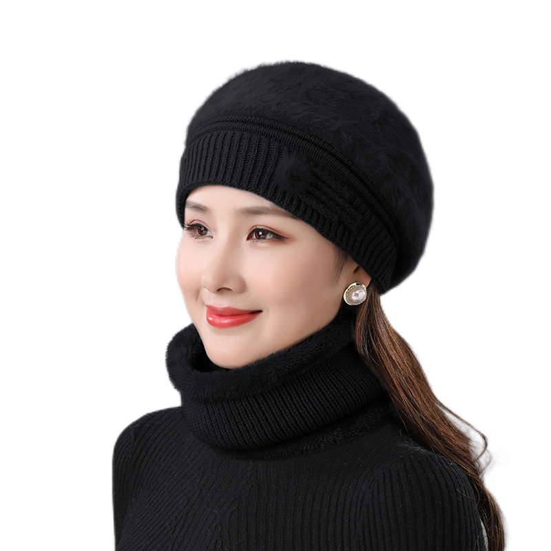 Women's Winter solid Warm Knit beanie Hat  knitted casual ski beret caps