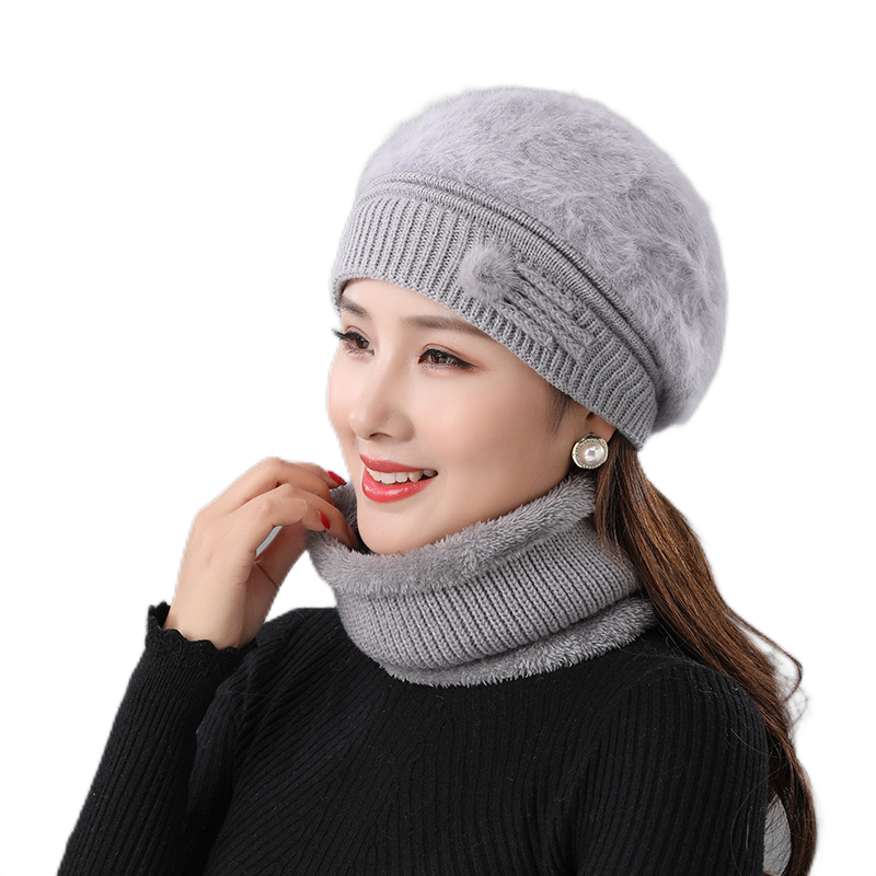 Women's Winter solid Warm Knit beanie Hat  knitted casual ski beret caps