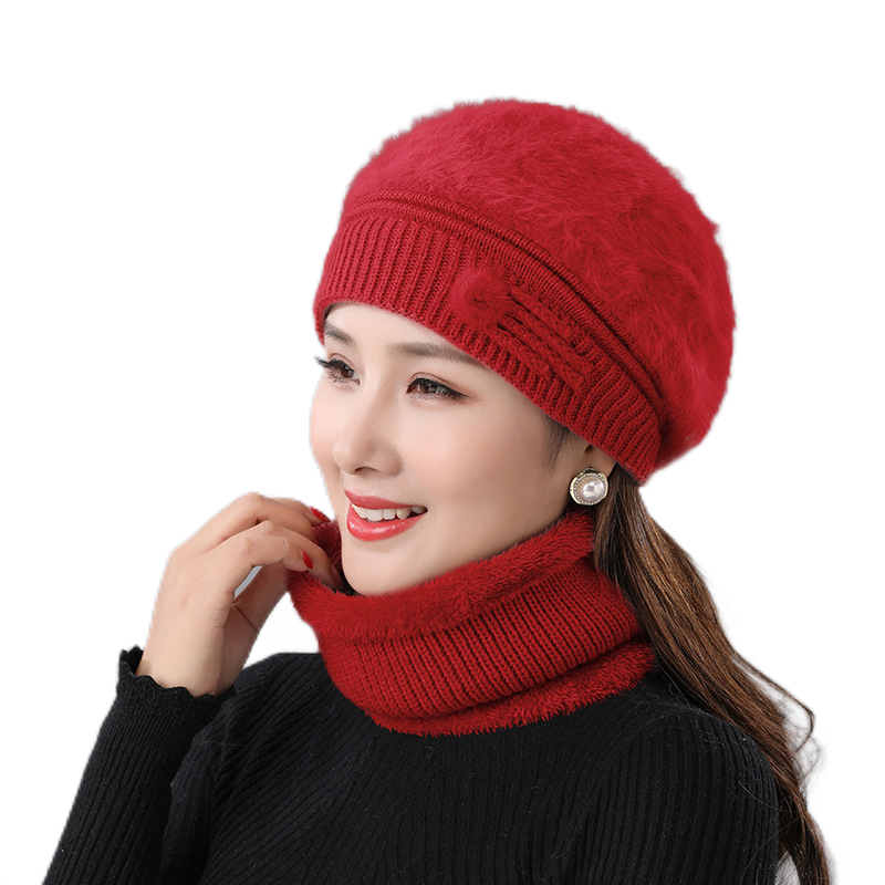 Women's Winter solid Warm Knit beanie Hat  knitted casual ski beret caps