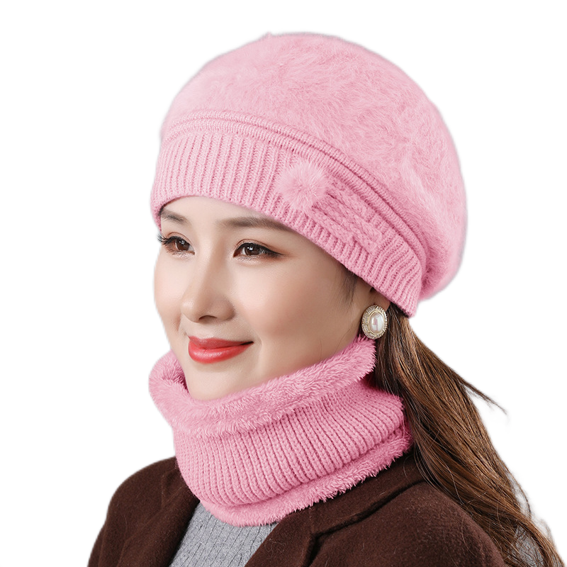 Women's Winter solid Warm Knit beanie Hat  knitted casual ski beret caps