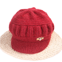 Load image into Gallery viewer, Women's Winter warm bucket fleece  Hats, chunky cable Knit soft caps
