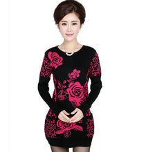 Load image into Gallery viewer, Women's   long batwing sleeve crewneck  long  sweater  knitted warm Dresses
