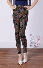 Load image into Gallery viewer, Autumn Winter  Leggings, Thick Warm Pants , Plus Velvet Pants,  Vintage Flowers Trousers
