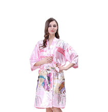 Load image into Gallery viewer, Women's medium Japanese beauty  pattern kimono floral Printed  robe Nightgown
