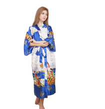 Load image into Gallery viewer, Women's  Robe with traditional painting of the figures of Japanese ladies Blossoms Printed Kimono Nightgown

