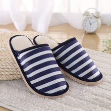 Load image into Gallery viewer, Winter slippers, Warm slippers Striped slippers
