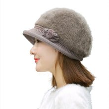 Load image into Gallery viewer, Winter's elegant solid  fuzzy fleece warm Knitted bucket hats Rabbits fur hats,
