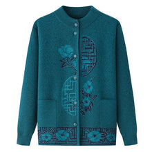 Load image into Gallery viewer, Women's Turtleneck long sleeve classic pattern sweater button down cardigan
