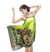 Load image into Gallery viewer, Women's Sex  satin Suspender tunic irregular hem dresses  pullover robe
