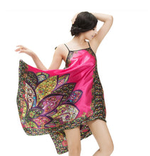 Load image into Gallery viewer, Women's Sex  satin Suspender tunic irregular hem dresses  pullover robe
