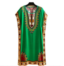 Load image into Gallery viewer, Women's  Viscose Tunic Plus Size crewneck batwing sleeve loose fit Dress  Bohemia Printed Kimono Nightgown
