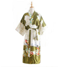 Load image into Gallery viewer, Women's  Robe with traditional painting of the figures of Japanese ladies Blossoms Printed Kimono Nightgown
