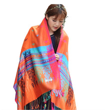 Load image into Gallery viewer, Women's warm colorful  Elephant or Crown pattern Pashmina Scarf/Stole/Wrap
