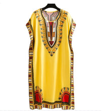Load image into Gallery viewer, Women's  Viscose Tunic Plus Size crewneck batwing sleeve loose fit Dress  Bohemia Printed Kimono Nightgown
