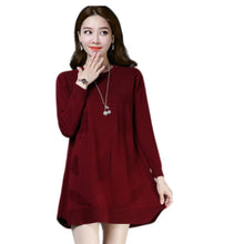 Load image into Gallery viewer, Women's oversize knit  Long Sleeve Crewneck pull over dress long Sweater
