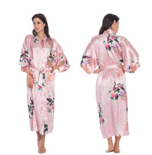 Load image into Gallery viewer, Women's Oversize Kimono Robe with Peacock and Blossoms Printed Kimono Nightgown
