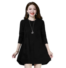 Load image into Gallery viewer, Women's oversize knit  Long Sleeve Crewneck pull over dress long Sweater
