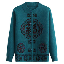 Load image into Gallery viewer, Women's Turtleneck  Oriental lucky pattern Cardigan  casual Sweater
