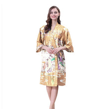 Load image into Gallery viewer, Women's medium Japanese beauty  pattern kimono floral Printed  robe Nightgown

