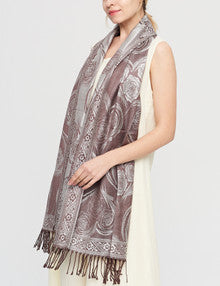 Women's Cashmere Feel Winter Scarf 2 Tone Large Pashmina Shawls and Wraps