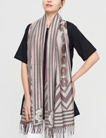 Women's Cashmere Feel Winter Scarf 2 Tone Large Pashmina Shawls and Wraps