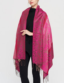 Women's Cashmere Feel Winter Scarf 2 Tone Large Pashmina Shawls and Wraps