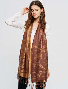 Women's Cashmere Feel Winter Scarf 2 Tone Large Pashmina Shawls and Wraps