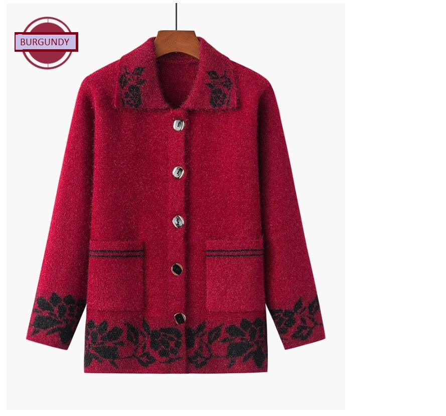 Women's fuzzy fleece lapel long sleeve open front button down cardigan loose fit casual sweater with pockets