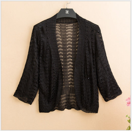 Women’s Open Front hollow lightweight Cardigan 1920s Shawl Wraps Beaded Evening Cape Bridal Shawl Bolero Flapper Cover Up