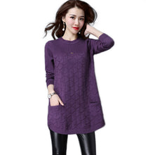Load image into Gallery viewer, Women's Long Sleeve Crewneck  Sweater for legging Chunky Cable knit pullover

