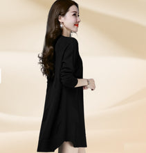 Load image into Gallery viewer, Women's oversize knit  Long Sleeve Crewneck pull over dress long Sweater
