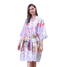 Load image into Gallery viewer, Women's medium Japanese beauty  pattern kimono floral Printed  robe Nightgown

